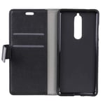 Mipcase Flip Phone Case for Nokia 8, Classic Simple Series Wallet Case with Card Slots, Leather Business Magnetic Closure Notebook Cover for Nokia 8 (Black)
