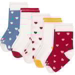 Petit Bateau Hearts 5-pack Bomullsstrumpor White | Vit | 6-12 months