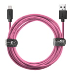 JuicEBitz 2m/6ft 20AWG USB Charger Cable Data Sync Wire 8 Pin for iPhone 11 XR XS 8 7 Plus 6S 6 SE 5S 5C, iPad Pro, Air 2, Mini, iPod Touch, Nano, Shuffle (Pink)