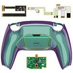 eXtremeRate Chameleon Green Purple Programable RISE 2.0 Remap Kit for ps5 Controller BDM-010 BDM-020, Upgrade Board & Redesigned Back Shell & Back Button Attachment - Controller NOT Included