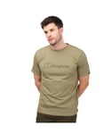 Berghaus Mens Organic Big Logo Colour T-Shirt in Green Cotton - Size Small