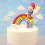 12 delar Cake Topper Kit Rainbow Cloud Cake Topper Barn tårtdekoration för födelsedag Baby Shower Party