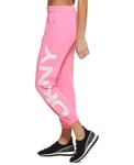 DKNY SPORT Women's Crackle Logo Jogger Sweatpants, Laser Pink, M