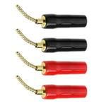 4pc 2MM Banana Plug Connector Silicone Sleeve Braided Fit for AV Receivers