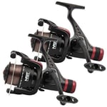 DNA Leisure 2 x NGT Carp Coarse CKR50 Reels with 1 Ball Bearing 1BB with Rear Drag Anti-Twist Big Line Roller