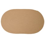 Oval matta i bomull för vardagsrum / sovrum 70x40 cm - Khaki