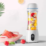 Mixer 400ml Portable Juicer Electric USB Rechargeable Smoothie Machine Mixer Mini Juice Cup Maker Fast Food Processor .Portable Mixer. (Color : White)
