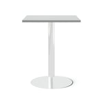 Cafébord Kvadrat - Runt pelarstativ, Storlek 60x60 cm, Bordsskiva Mörkgrå, Stativ Polerat stål