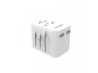 Energizer Ultimate - reseadapter för EU/USA/ AU/UK + 2x USB-A &amp USB-C MFi-certifierad (vit)