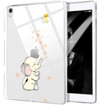 MAYCARI Case Clear for iPad 8th Generation 10.2" 2020/iPad 7th Generation 10.2" 2019 with Pencil Holder, Cute Elephant Transparent Shockproof Soft TPU Pad Cover with Bumper Protective