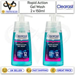 Clearasil Rapid Action Gel Wash 150ml Visibly Clearer Skin In 12 Hours Set Of 2