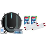 Proscenic 850T Robot Vacuum Cleaner with Mop, 3000Pa Strong Suction Robotic Vacuum with Mop & Vileda 1-2 Spray Mop Refill, Pack of 2, 1-2 Spray Mop Head Replacements, Authentic Vileda Mop Head