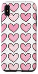 Coque pour iPhone XS Max Couverture transparente à motif de coeurs roses mignons pour