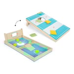 small foot Jeu de Cornhole et de Sling Puck « Active » en Bois, à partir 5 Ans, 12481, Coloré