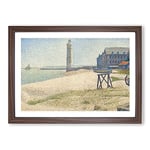 Big Box Art The Lighthouse at Honfleur by Georges Seurat Framed Wall Art Picture Print Ready to Hang, Walnut A2 (62 x 45 cm)