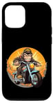 Coque pour iPhone 15 singe moto / motocycliste singe