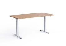 Wulff Höj och sänkbart skrivbord 160x80cm Färg på stativ: Vit - bordsskiva: Ek laminatskiva