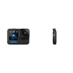 GoPro HERO12 Black - Waterproof Action Camera with 5.3K60 Ultra HD Video, 27MP Photos, HDR, 1/1.9" Image Sensor & AFTTM-001 Shorty Mini Extension Pole with Tripod - Black, 2.8 cm*3.2 cm*11.7 cm