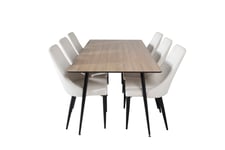 Venture Design Silar & Leone matgrupp Natur/beige 6 st stolar & bord 180 x 90 cm