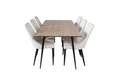Venture Design Silar & Leone matgrupp Natur/beige 6 st stolar & bord 180 x 90 cm