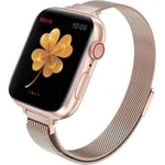 Armband till Apple Watch Series SE 7 6 5 4 3 2 1 38mm 40mm 41mm 42mm 44mm 45mm, Smalt & Tunn Mesh med Magnetisk Spänne, Rostfritt Stål, Kvinnor & Flickor