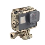 Camouflage Gray Protective Frame Mount Stand Housing Case for GoPro HERO7/6/5 Black and Hero (2018) Side Open Mount Shell Cover