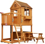 Playhouse 2 Stories w/ Telescope & Bench Little Tikes Real Wood Adventures
