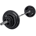 177,5 kg set i Järn inkl. svart special stång (Skivstång: Uppgradera till Power bar)