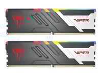 Patriot Viper Venom Rgb Series - Ddr5 - Sats - 64 Gb: 2 X 32 Gb - Dimm 288-Pin - 3000 Mhz / Pc5-48000 - Cl30 - 1.35 V - Ej Buffrad - On-Die Ecc - Mattsvart, Silver, Röd