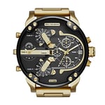 Diesel Watch for Men Mr. Daddy 2.0, Multifunction Movement, 57 mm Gold Stainless Steel Case with a Stainless Steel Strap, DZ7333
