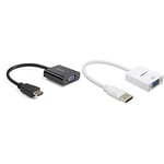 StarTech.com Adaptateur HDMI vers VGA pour Ordinateur de Bureau / Ordinateur Portable / Ultrabook - 1920x1080 (HD2VGAE2) & Amazon Basics Adaptateur DisplayPort vers VGA