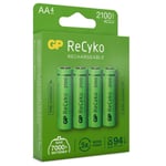 GP Recyko Laddningsbara Aa-batterier 2100mah 4-p Grön