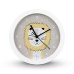 Hama Horloge pour Enfant « Lucky Lion » sans tic-tac (réveil pour Enfant avec Motif Lion, Horloge de Table analogique, à Piles, Heure d'alarme réglable, silencieuse, idéale également comme Horloge