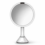 Simplehuman makeup spejl med lys, dæmpbar, sensor, Ø23 cm, hvid