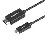 Amazon Basics Câble adaptateur en aluminium haute qualité USB-C (source) vers HDMI (écran), compatible avec Thunderbolt 3, 4K à 60 Hz, 1.83 m, noir
