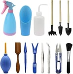 Kits d'outils de jardinage, 14 pi¿¿ces Kit de jardin succulent Mini outils de jardin, Kit d'outils de jardinage avec s¿¿cateur, ciseaux, mini rateau et coupe-feuilles