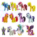 12 st/set My Little Pony Figurer Leksaker Tårta Dekorationer Mini Enhörning Fest Dekoration Presenter Db