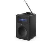 SHARP DR-430(BK) Tokyo Digital Radio with Bluetooth 5.0, DAB+/FM Radio Audio Player, Mains Powered, Bedside Kitchen or Lounge Radio with Dual Alarm Clock, DRC Audio & 40 Pre-Sets – Midnight Black