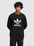 adidas Originals Adicolor Classics Trefoil Crewneck Sweatshirt - Black, Black, Size Xs, Men