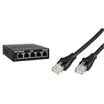 NETGEAR GS305-300PES Switch Ethernet Métal 5 Ports Gigabit (10/100/1000) & Amazon Basics Câble réseau Ethernet RJ45 catégorie 6-15,24m