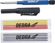 Dedra Automatisk Blyertspenna Med Stift 1+12St, 6Xsvart,3Xgult,3Xsvart