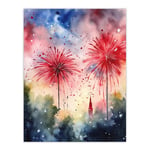 4th July Independence Day Fireworks USA Unframed Wall Art Print Poster Home Decor Premium