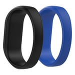 MoKo Band Compatible with Garmin Vivofit JR, [2 PACK] Soft Silicone Unadjustable Replacement Strap Band Bracelet fit Garmin Vivofit JR/Vivofit JR 2/Vivofit 3 Wristband, Large Size - Black & Royal Blue