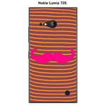 Onozo Coque Mariniere Moustache - 4 Rose Intense pour Nokia Lumia 735