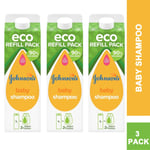3 PACK - Johnson's Baby Shampoo Eco Refill Pack - 1000ml
