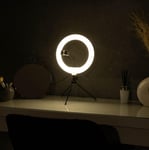 50cm Table Top Ring Light USB Selfie Make Up Vanity Lighting Stand Phone Holder