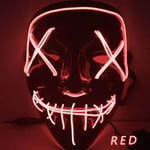 Purge LED Light up Mask för Festival Cosplay Halloween Kostym Röd - MOONMINI