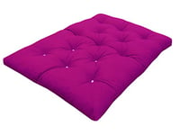 My Layabout Foam Crumb Futon Mattress | Roll Out Guest Bed | 10 Colours | 3 Sizes. (Double | 190cm x 125cm, Fushia)