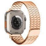 Apple Watch 9/8/7/6/5/4/3/2/1/SE - 45/44/42mm / Watch Ultra / Ultra 2 - Magnetisk urrem i rustfrit stål - Rosa guld
