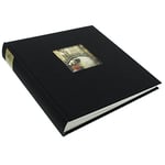 Goldbuch Album Photo avec Découpe, Bella Vista, 25 X 25 Cm, 60 Pages Blanches avec Intercalaires Glassine, Lin, Noir, 24897